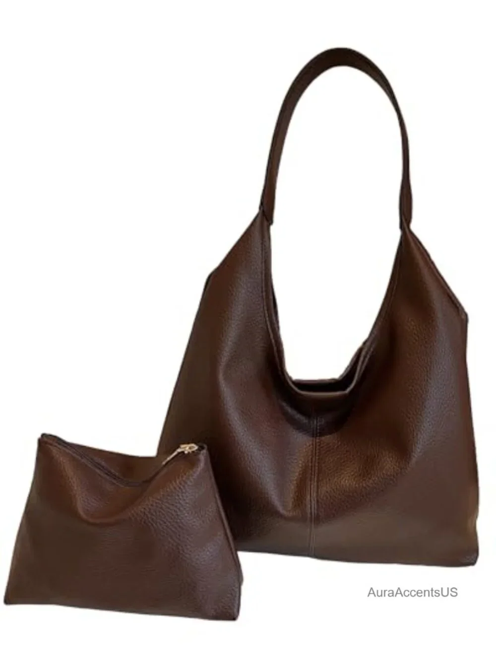 Faux Leather Hobo Shoulder Bag Tote Handbag